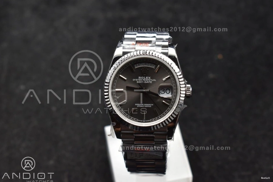 36 QF Dial Edition Weight) Grey on DayDate Best SS (Gain vr3255 904L V5 President Steel Bracelet 0304